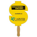 Digital Dollar Sign Fast Fan w/ Wooden Handle & Front Imprint (1 Day)